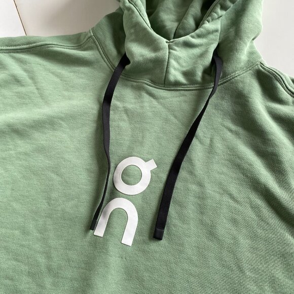 On Club Oversize Organic Cotton Blend Hoodie Size XS Green - Picture 7 of 7